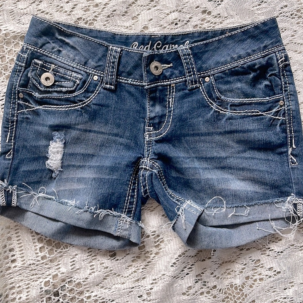 Red Camel Denim Shorts